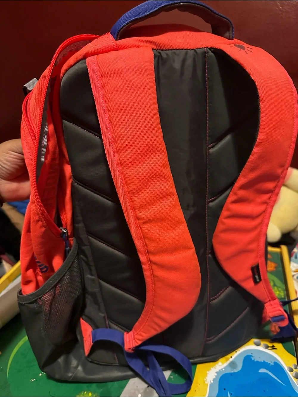 Under Armour Men’s Bright Coral Backpack with Navy Accents